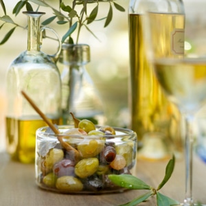 Olives, olive oil, & vitamin E foods.